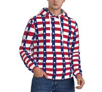 CWYHDUDOH Texas State Flag Print Uomini Con Cappuccio Per Inverno Autunno Primavera Abbigliamento Casual Caldo Leggero Felpa Con, Nero , L