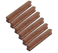 CWYP-40 6 unità Legno Maniglia per cassetto mobili legno massello Noce nero Maniglie per armadietti Maniglie da cucina Bagno Ufficio Manico per Cassetti Con viti (Distanza Fori:96mm,Legno)