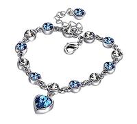 CWZZWS 12 Bracciale Costellazione Bracciale con Ciondolo Gemma da Donna Regolabile, Regalo per Fidanzata Ragazza di San Valentino Blu Cristallo.