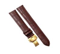 CWZZWS 18mm 19mm 20mm 21mm 22mm più grande da polso più grande Uomini allungati cinghia di cuoio di cuoio grassi mani spesse xxl più lungo di butta (oro rosa nera, 19 mm)