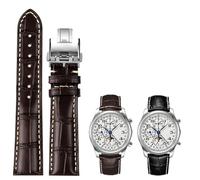 CWZZWS 19mm 20mm 21mm Watch Band Banco di cuoio in pelle Cinta di guardia con fibbia farfalla ， per Masters Collection L3 L4 L2.628/L2.673 Serie di orologio Sostituzione cinghia