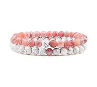 CWZZWS 2 Pezzi/Set Coppia di Pietre Occhio di Tigre Distanza 6 mm Pietra Naturale Yoga con Perline per Uomo Donna Regalo con Ciondolo