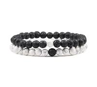 CWZZWS 2 pezzi/set tiger eye pietra coppie braccialetto 6mm pietra naturale yoga braccialetto perline per uomo donna fascino dono