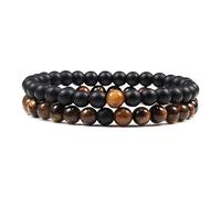 CWZZWS 2 pezzi/set tiger eye pietra coppie braccialetto 6mm pietra naturale yoga braccialetto perline per uomo donna fascino dono
