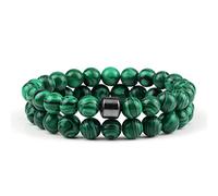 CWZZWS 2 pz/Set Pietra Naturale con Perline Pietra Occhio di Tigre Perline di Lava Nera Braccialetti Fatti a Mano Amante Yoga Equilibrio Regali