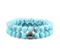 CWZZWS 2 pz/Set Pietra Naturale con Perline Pietra Occhio di Tigre Perline di Lava Nera Braccialetti Fatti a Mano Amante Yoga Equilibrio Regali