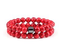 CWZZWS 2 pz/Set Pietra Naturale con Perline Pietra Occhio di Tigre Perline di Lava Nera Braccialetti Fatti a Mano Amante Yoga Equilibrio Regali