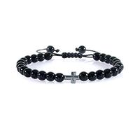 CWZZWS 6 mm Braccialetti di energia tigre in pietra naturale emati di ematite in perline neri.