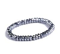 CWZZWS 6mm genuino naturale naturale terahertz ematite di ematite abacus bracciale elastico