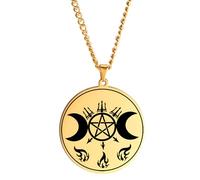 CWZZWS 925 Collana in Fase lunare in Argento in Argento Sterling per Donne, Tripla Luna a Ciondolo di Luna - Sigillo Lilith Amuleto in Coltivazione crimincente cimente Luna di Luna Argento, Gioielli