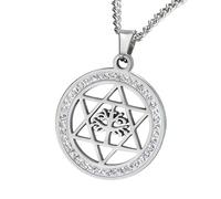 CWZZWS Accessori per Ragazze Star Collana di David for Women And Men, 92 Collana David Hexagram Round Hollow Posting, Women Jewish Star Necklace Women, Star of David Collace for Men