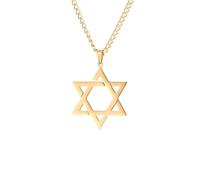 CWZZWS Accessori per Ragazze Star di David Necklace for Women And Men, 92 di David Penderant Hexagram Double Layer Chain, Women Women, Star di David Cownlace per Uomo