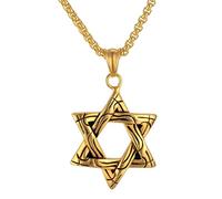 CWZZWS Accessori per Ragazze Star di David Necklace for Women And Men, 92 di David Penderant Hexagram Double Layer Chain, Women Women, Star di David Cownlace per Uomo