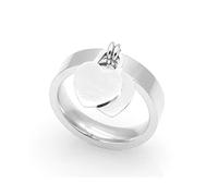 CWZZWS Anelli d'argento Anelli di dito fascino in acciaio inossidabile per donne Anelli di gioielli in argento per donne (colore in pietra principale: colore argento, dimensione dell'anello: 10)