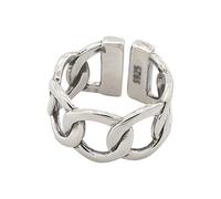 Cwzzws argento ad anello a banda aperta per donna dichiarazione cubana collegamento a catena regolabile punk hip hop motociclette anelli comfort adatto gioielli vintage