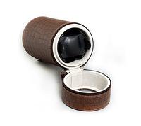 CWZZWS Avvolgitore in pelle, 3 modalità, orologio automatico, batteria AAA, adattatore AC, fonte di alimentazione, avvolgitore orologio portatile (marrone A) lampadario