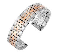 CWZZWS Banda di orologi in metallo in acciaio inossidabile lucido per uomini e donne con doppia fascia di orologi a rilascio rapido pieghevole