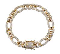 CWZZWS Bracciale a Catena Hip Hop di Fascia Alta Miami Cuba, Gioielli con Bracciale per Uomo e Donna in Stile Filo e Regalo di Compleanno alla Moda per Il Braccialetto della Madre del Fidanzato