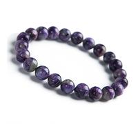 CWZZWS Bracciale cristallino rotondo di gemma rotonda di choroite naturale viola vera 8,5 mm