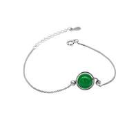 CWZZWS Bracciale da Donna in 925, Temperamento Bellissimo Agata Verde Lady Art, Moda da Polso da Donna, Gioielli in Stile Europeo e Americano, Set di Gioielli