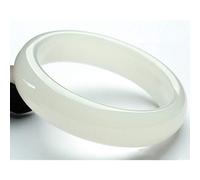 CWZZWS Bracciale di giada per donne, braccialetto cinese, braccialetto femmina di giada di pecora naturale grasso di pecora naturale con scatola (58 mm)