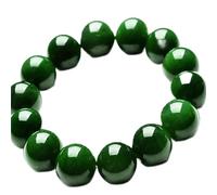 CWZZWS Bracciale di Giada Verde Naturale Donna Uomo Perline di Pietra di Giada Genuina Braccialetti con Perline Elastiche Coppie Braccialetti Accessori Gioielli (Gemma Colore : 12mm)