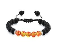 CWZZWS Bracciale di perle di lava Onyx Tiger Eye Stone Crown Charm Braccialetti per uomini Donne Friend Wristband
