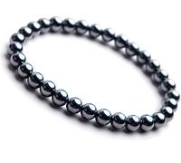 CWZZWS Bracciale ematite terahertz ematite naturale bracciale perle perle 6 mm