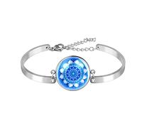 CWZZWS Bracciale Gioielli, Braccialetti da Donna, Regali per Le Sue Donne, Moglie, Mamma, Cerchio Blu Arancione