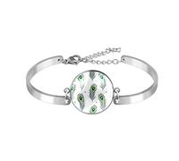 CWZZWS Bracciale Gioielli, Braccialetti da Donna, Regali per Le Sue Donne, Moglie, Mamma, Fiori Rosa, Foglie Verdi