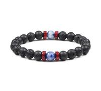 CWZZWS Bracciale in pietra naturale uomini vulcanici rocciosi per perle di tigre corniole per perle di tigre braccialetti di guarigione dei braccialetti delle donne yoga