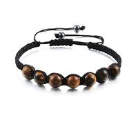CWZZWS Bracciale in pietra naturale uomini vulcanici rocciosi per perle di tigre corniole per perle di tigre braccialetti di guarigione dei braccialetti delle donne yoga