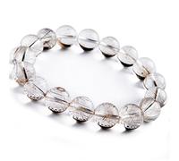 CWZZWS Bracciale in quarzo in pollice rutilato in argento in argento in brasile da 12 mm femmina femmina tratto a cristallino.