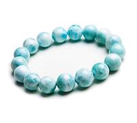 CWZZWS Bracciale per perline rotonde di gemma larimar naturale di gemma la larimar