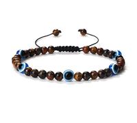 CWZZWS Bracciale perline regolabile da 4 mm di tigre in pietra per occhio malachite che desidera braccialetti intrecciati fatti a mano intrecciati a mano