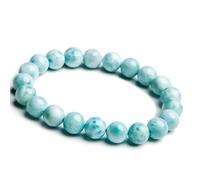 CWZZWS Bracciale rotonde di cristallo di gemme blu naturale a blu Aaaaa 9mm