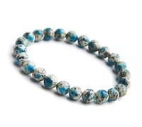 CWZZWS Bracciale rotondo a azurite azurite k2 in granite naturale naturale.