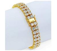 CWZZWS Bracciale Tennis a 2 File Bracciale Tennis con Diamanti da Laboratorio Brillanti con zirconi cubici AAA, 7 Pollici/8 Pollici