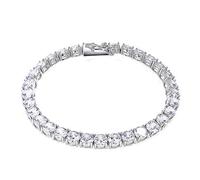 CWZZWS Bracciale Tennis a Fila Singola in Argento Sterling 925 Hip Hop, Bracciale per Uomo e Donna, Gioielli in Cristallo e Catena di Moda d'Amore, Regalo di Compleanno per Il Fidanzato, Mamma e