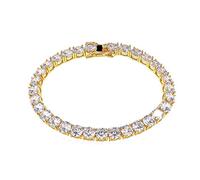 CWZZWS Bracciale Tennis a Fila Singola in Argento Sterling 925 Hip Hop, Bracciale per Uomo e Donna, Gioielli in Cristallo e Catena di Moda d'Amore, Regalo di Compleanno per Il Fidanzato, Mamma e