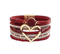 CWZZWS Braccialetti Cavo in Acciaio Inossidabile Filo Metallico Bracciale Rigido con Ciondolo a Forma di Cuore Punk Orologio da Polso Regolabile Resistente