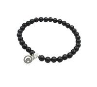 CWZZWS Braccialetti Ciondolo Rosario Perline di Preghiera Musulmana Bracciale Islam 33 Perline 6 mm Piccoli Orecchini a Cerchi