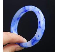 CWZZWS Braccialetti da Donna, Braccialetto Rigido di Giada Classica da Donna Elegante da 56-62 mm, bracciali a Catena di Giada Blu Naturale a Mano, Gioielli per Ragazze Realizzati a Mano con