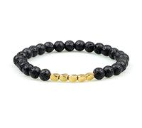 CWZZWS Braccialetti da uomo 6mm Lava nera roccia di roccia in pietra fatta a mano Bracciale in perline e bracciable Dimensioni regolabili Donne Women Whier
