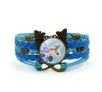 CWZZWS Braccialetti da Uomo,Corda Blu Colorato Bellissimo Colibrì Animale,Bracciale con Pietre preziose del Tempo Multistrato Intrecciato a Mano Combinazione di Gioielli Gioielli da Donna Gioielli in