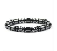 CWZZWS braccialetti di ematite energetica uomo braccialetti di fascino ematite donne in pietra naturale bracciatore fortunato regalo di San Valentino
