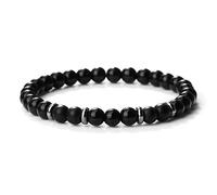CWZZWS Braccialetti di perline da 6 mm Uomini naturale tigre tigre pietra nera onice di onice bracciale bracciale bracciale femminile di energia yoga polso
