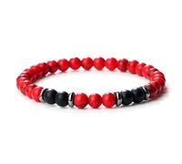 CWZZWS Braccialetti di perline da 6 mm Uomini naturale tigre tigre pietra nera onice di onice bracciale bracciale bracciale femminile di energia yoga polso
