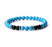 CWZZWS Braccialetti di perline da 6 mm Uomini naturale tigre tigre pietra nera onice di onice bracciale bracciale bracciale femminile di energia yoga polso