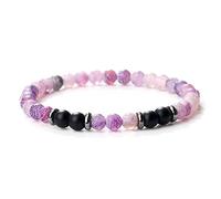 CWZZWS Braccialetti di perline da 6 mm Uomini naturale tigre tigre pietra nera onice di onice bracciale bracciale bracciale femminile di energia yoga polso